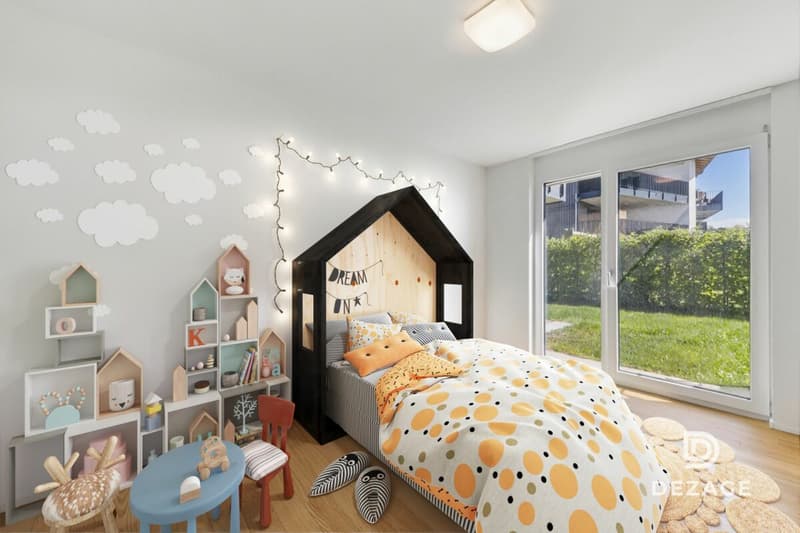 Appartement de 3,5 pièces en rez-de-jardin, idéalement situé à 5 minutes de Bulle. (11)