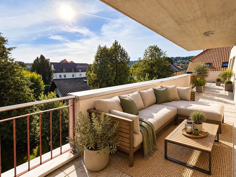 Appartement 5,5 pièces avec  terrasse, garage double et place de parc extérieure (3)