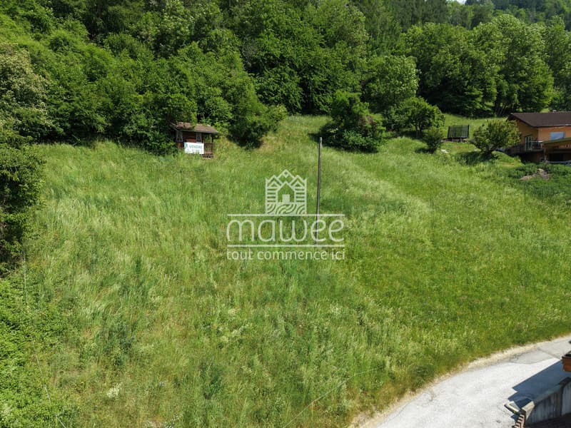 Terrain de 1682 m2 avec permis en force pour 3 chalets (4)