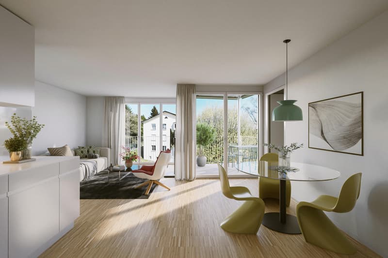 Wohnung mit Sitzplatz und Garten rundum: seltene Oase der Ruhe mitten im urbanen Zürich (1)