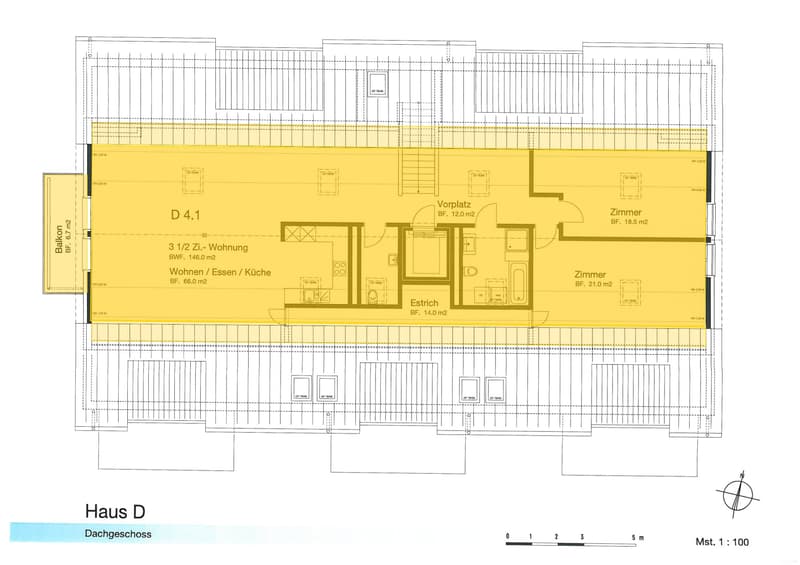Grundriss Wohnung - DG