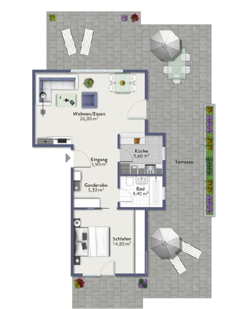 Traumhafte 2½-Zimmer-Attikawohnung in Grub AR – grosse Terrasse & Weitsicht (11)