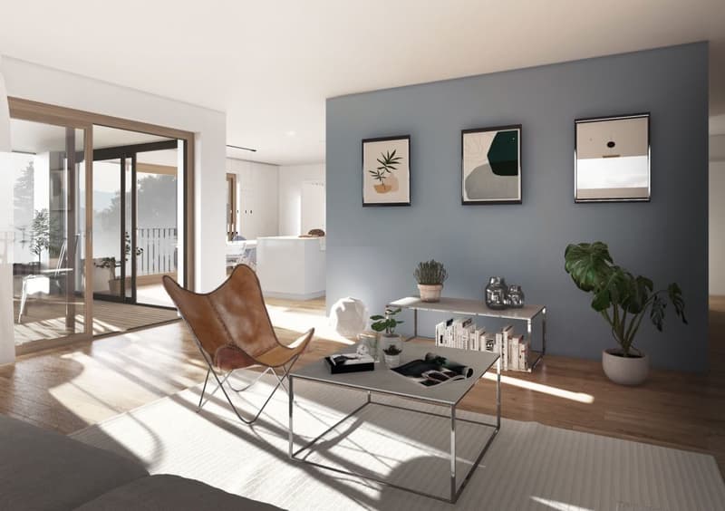 Wohnzimmer mit Zugang zu Loggia