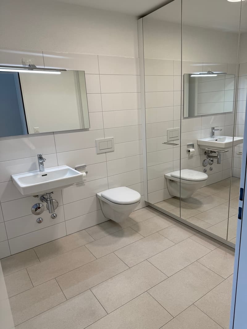 Separates WC mit Spiegelschrank