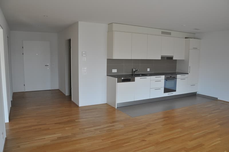 Küche mit Blick in den Eingangsbereich