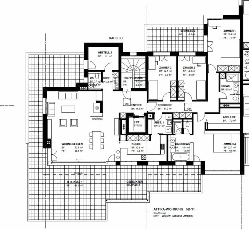 Wunderschöne 5 1/2-Zimmer-Attika-Wohnung mit Cheminée sucht SIE! (12)