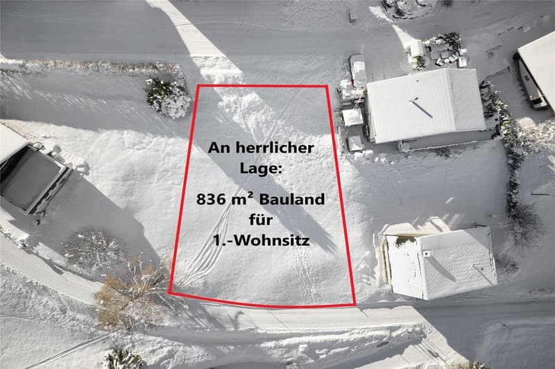 "836m² Bauland für 1. Wohnsitz in Unterwasser"