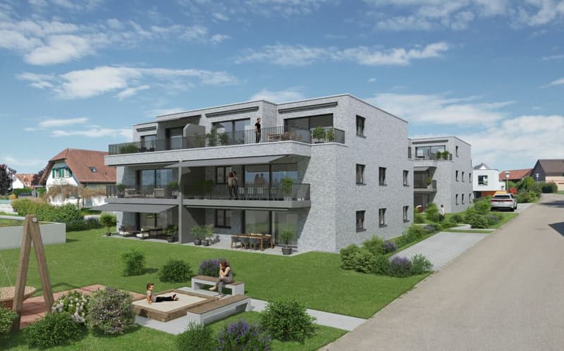 BAUSTART ERFOLGT! Ruhe, Sonne und Weitblick: komfortables Neubauwohnen «i de Breiti» (1)