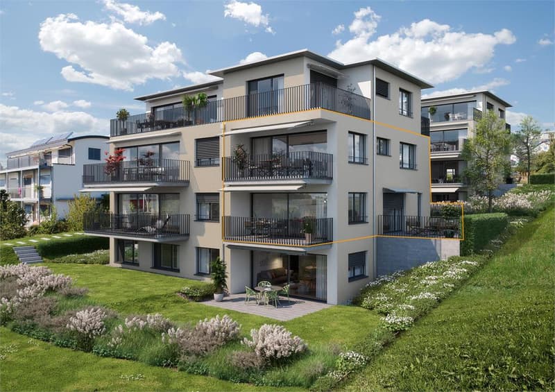 Neubauwohnung mit Gartensitzplatz, zwei Balkonen und traumhafter Seesicht (1)