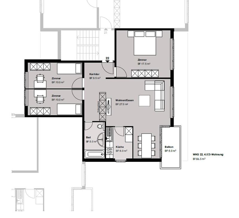 Lichtdurchflutete 4.5 Zimmerwohnung im Dachgeschoss (7)