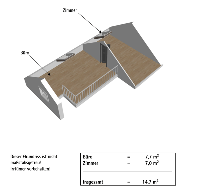 Grundriss und Wohnfläche Dachspitz