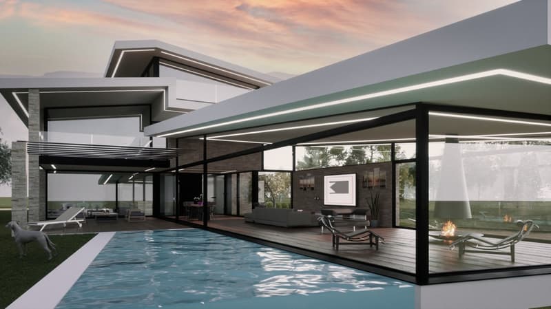 Spettacolare progetto di villa vista lago con box 6 auto (7)