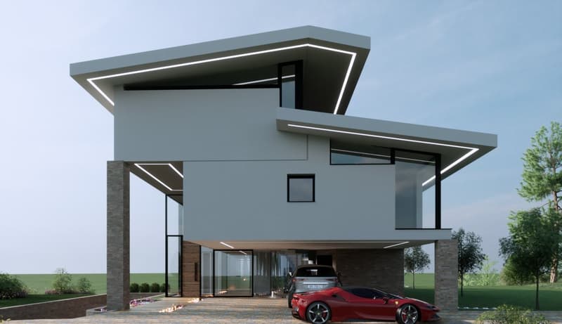 Spettacolare progetto di villa vista lago con box 6 auto (8)