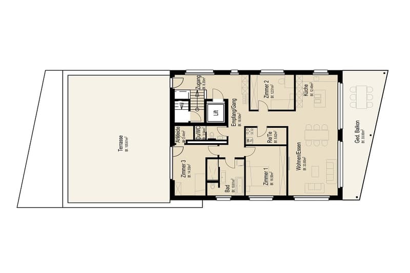 Innenausbau nach Ihrer Wahl: 4.5 Zimmer-Attikawohnung mit 138 m2 NWF, Terrasse und Balkon (2)