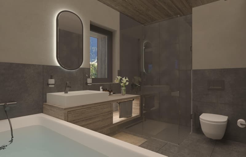 Au Centre de Crans-Montana, Chalet de 6,5 pièces de haut stantding (13)