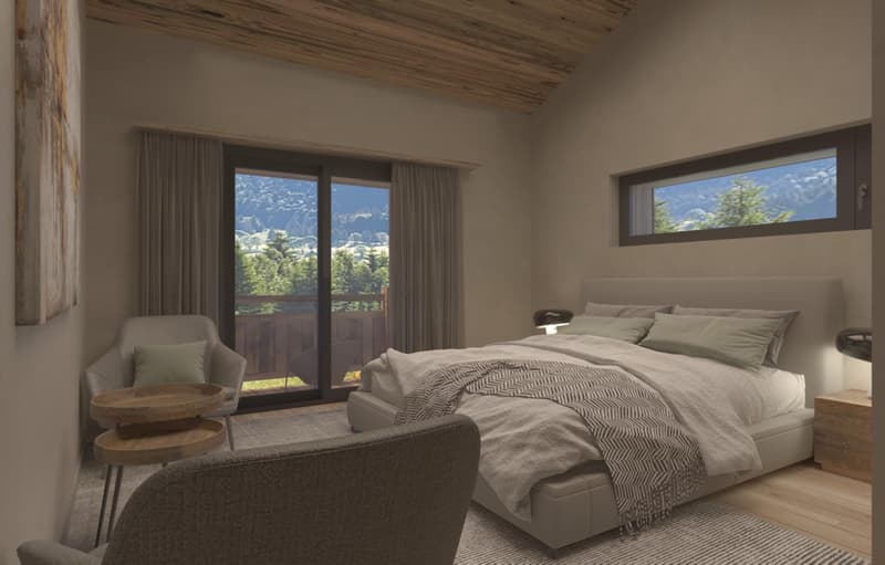 Au Centre de Crans-Montana, Chalet de 6,5 pièces de haut stantding (9)