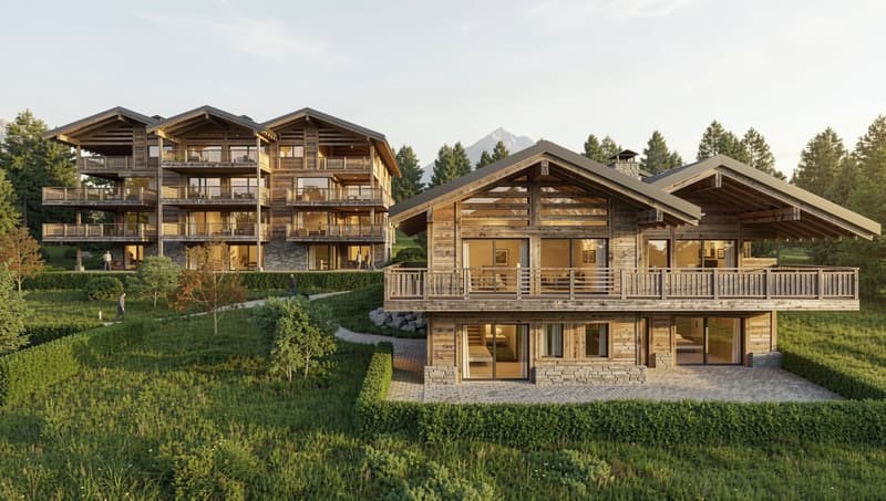 Au Centre de Crans-Montana, Chalet de 6,5 pièces de haut stantding (12)
