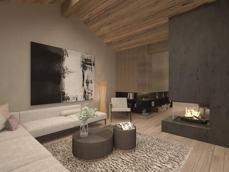 Au Centre de Crans-Montana, Chalet de 6,5 pièces de haut stantding (10)