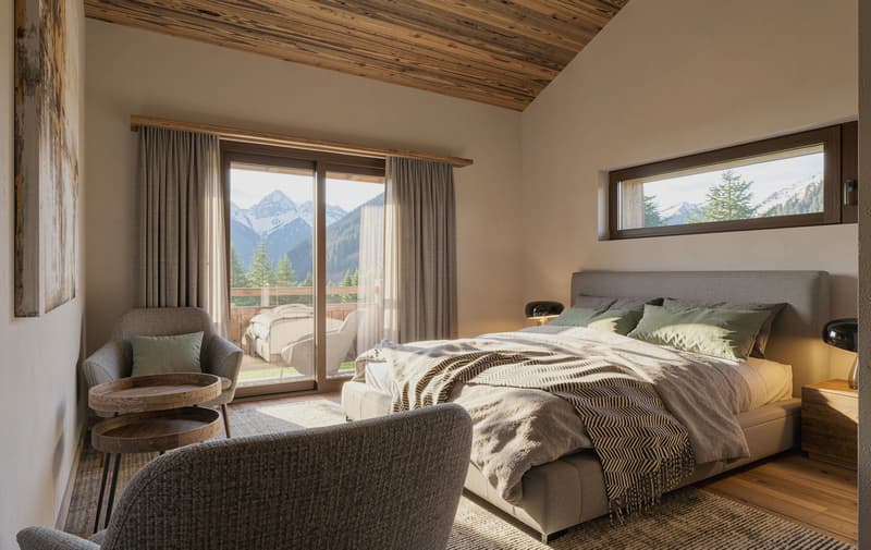 Au Centre de Crans-Montana, Chalet de 6,5 pièces de haut stantding (10)