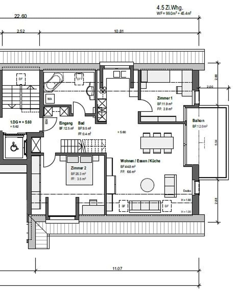 Grundriss 1. DG