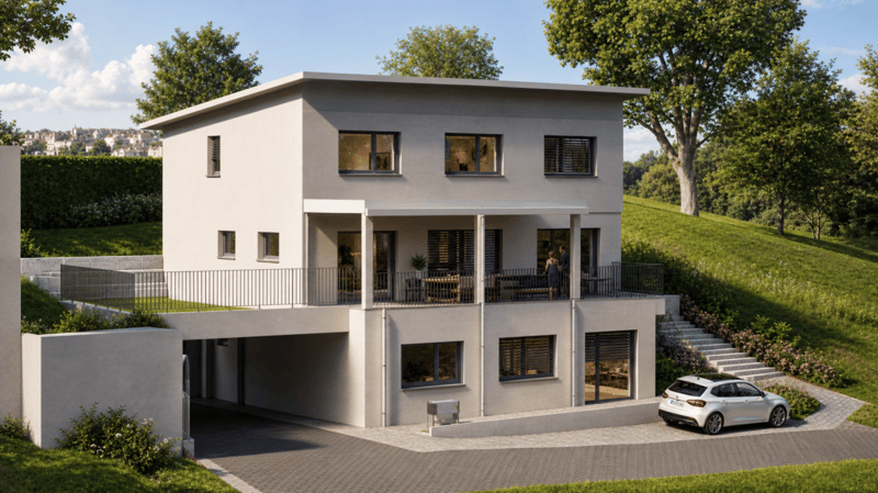 TOP Neubau - Renditeobjekt oder Generationenhaus: Modernes 2-Familienhaus in idyllischer Landschaft. (7)