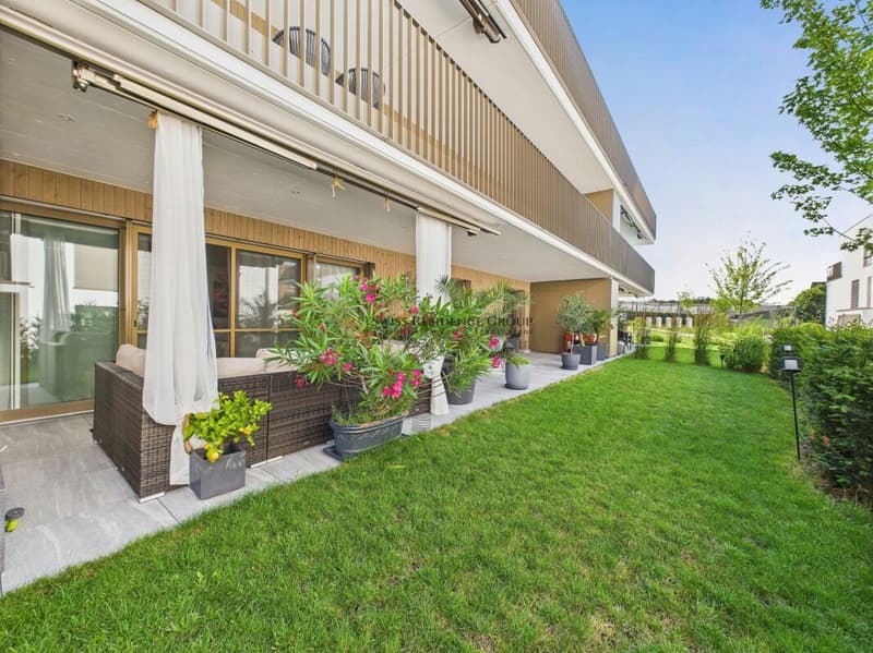 Un foyer avec ambition : appartement de jardin en construction neuve avec équipement premium (2)