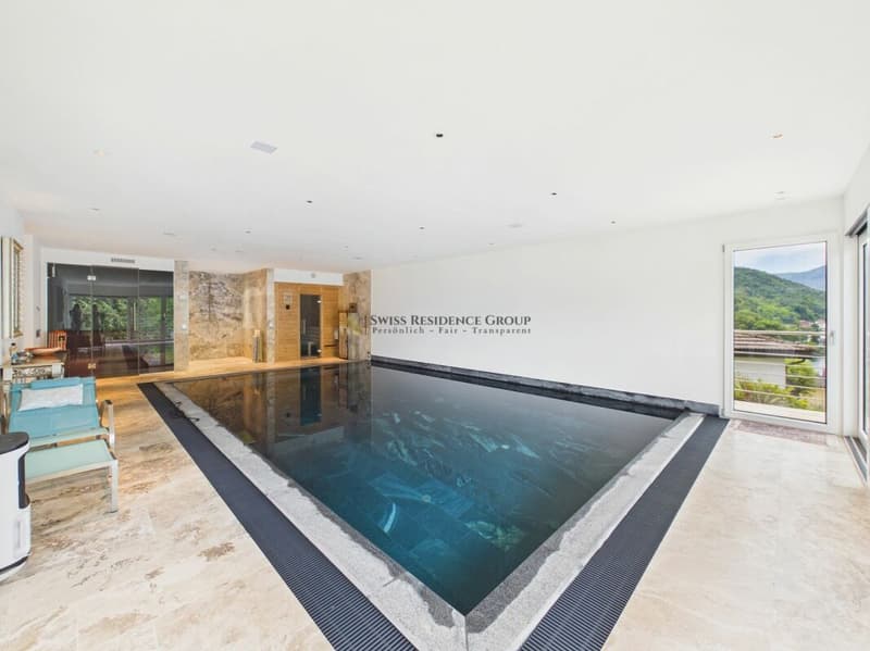 Prestigiosa villa moderna con Spa privata e vista lago a Brusino Arsizio (9)