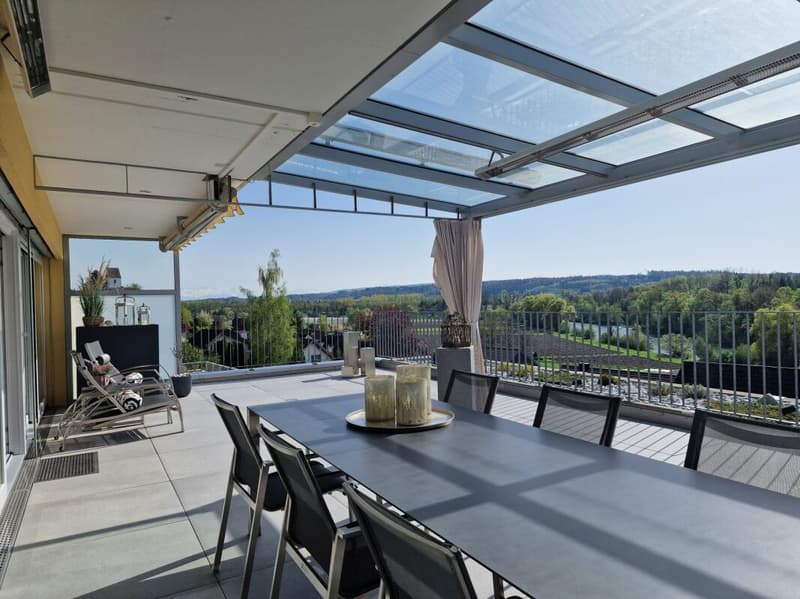 Terrassenhaus mit viel Privatsphäre und Blick zur Reuss und den Bergen (2)