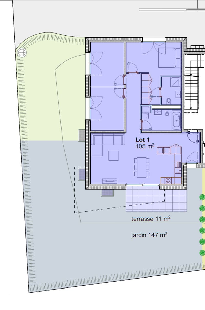 4.5P AU REZ AVEC PARKING SOUTERRAIN   LOT 1 (10)