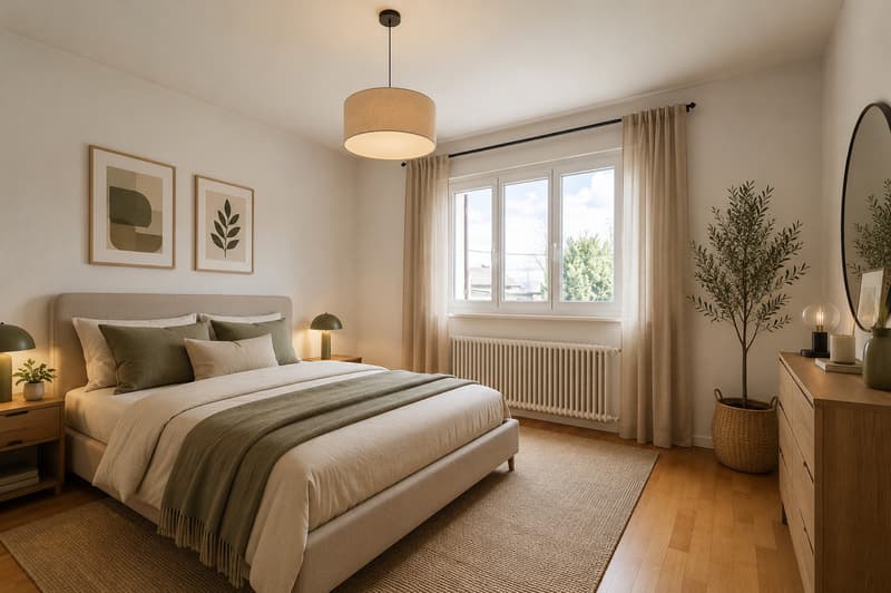 Proposition d'aménagement de la chambre n° 1 - Appartement 1er étage - Uniquement les meubles sont modifiés