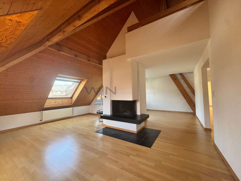 Offener Living mit Cheminée