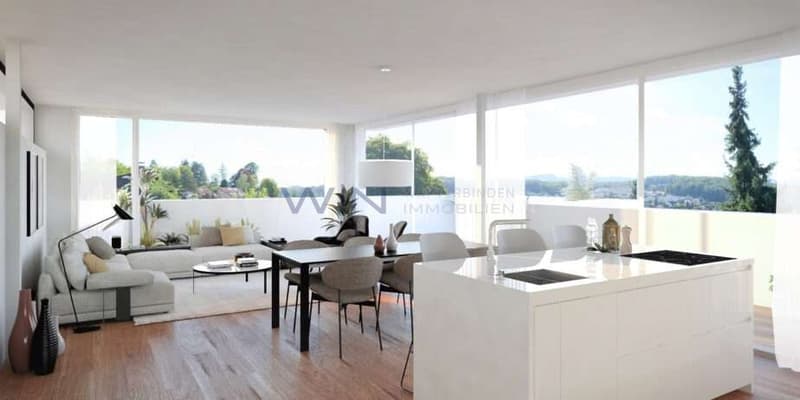 Wohnzimmer mit Küche