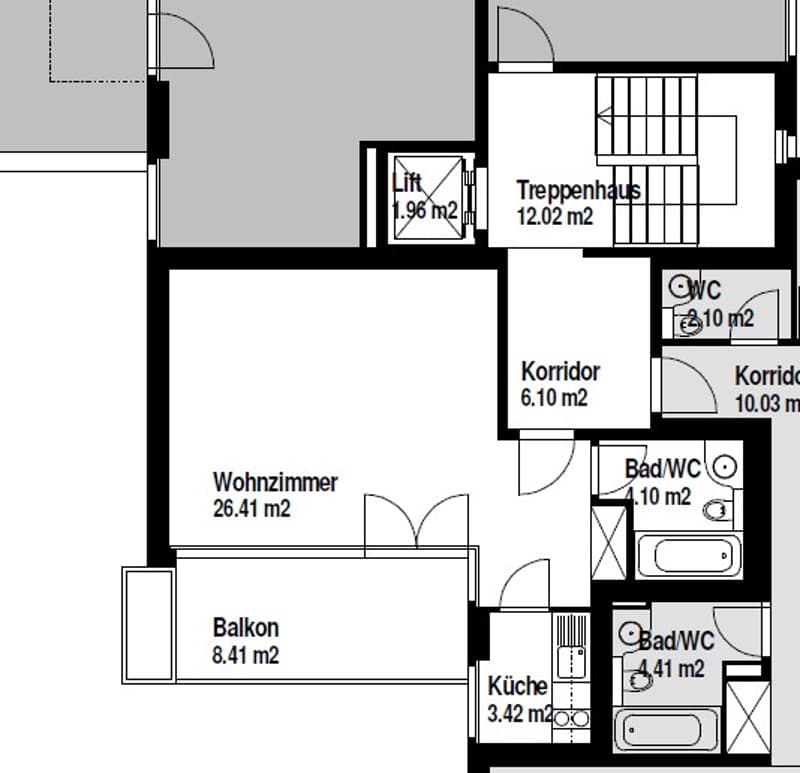 Helle 1.5-Zimmer-Wohnung mit Balkon im 6. OG in Wettingen – ab November 2026 (6)