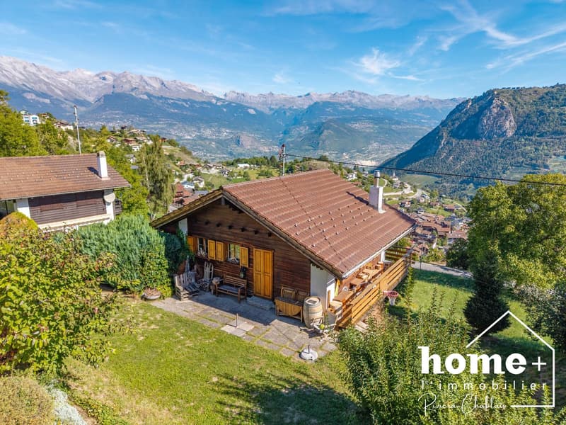 Chalet individuel de 4,5 pièces avec panorama exceptionnel à 10 mn de Sion (1)