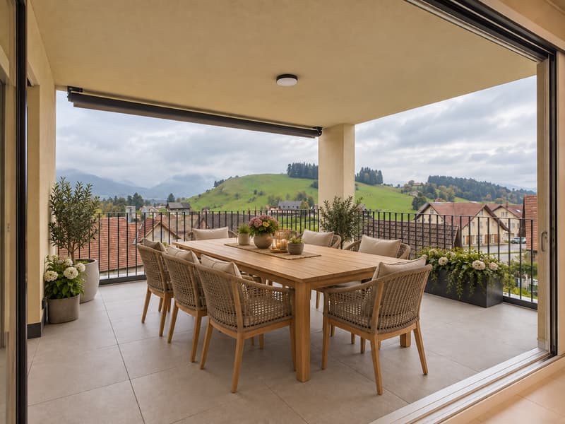 Neubau: 4.5-Zi-Wohnung mit grosszügigem Balkon und Weitsicht (1)