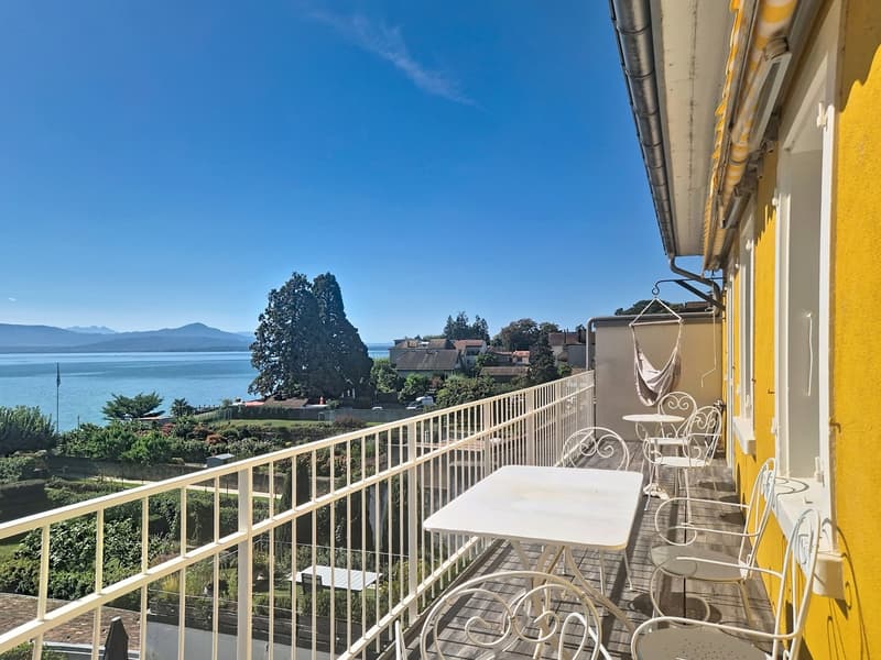 Au coeur de Rolle, attique avec balcon et vue imprenable sur le lac (3)