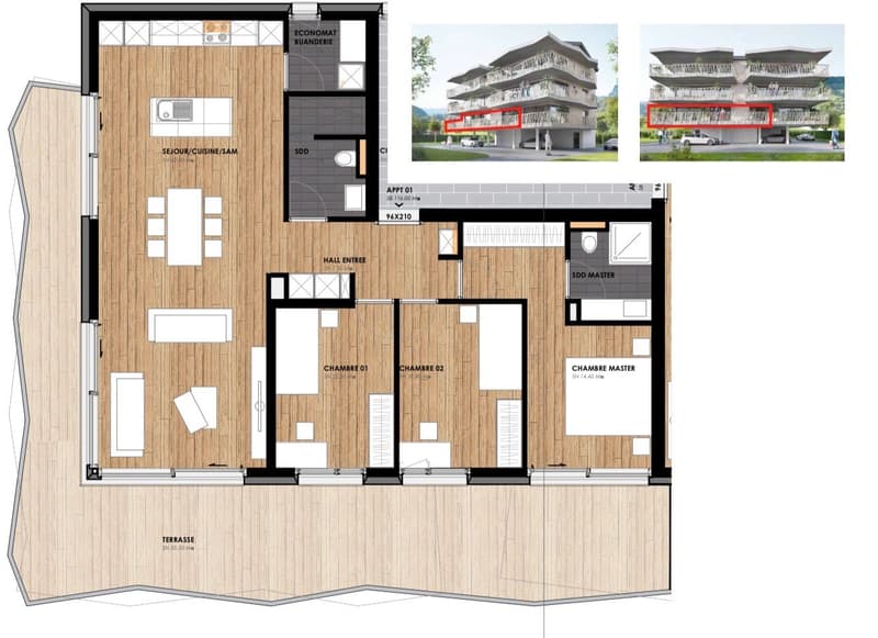 Appartement neuf de 3.5 pièces avec balcon et belle vue à Leytron (15)