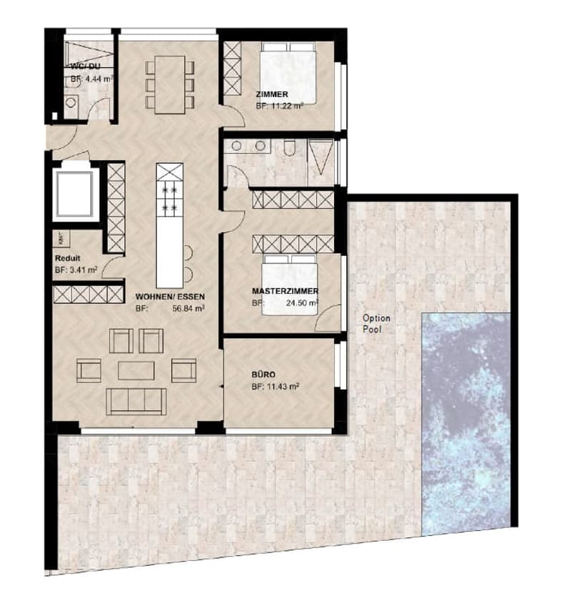4.5-Zimmer-Terrassenwohnung mit Aussicht in Reinach AG (6)