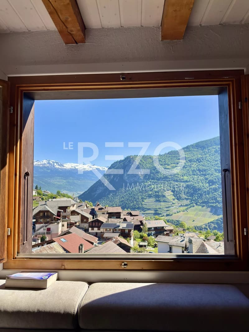 Maison de village avec superbe vue panoramique. Vex, Val d'Hérens (4)