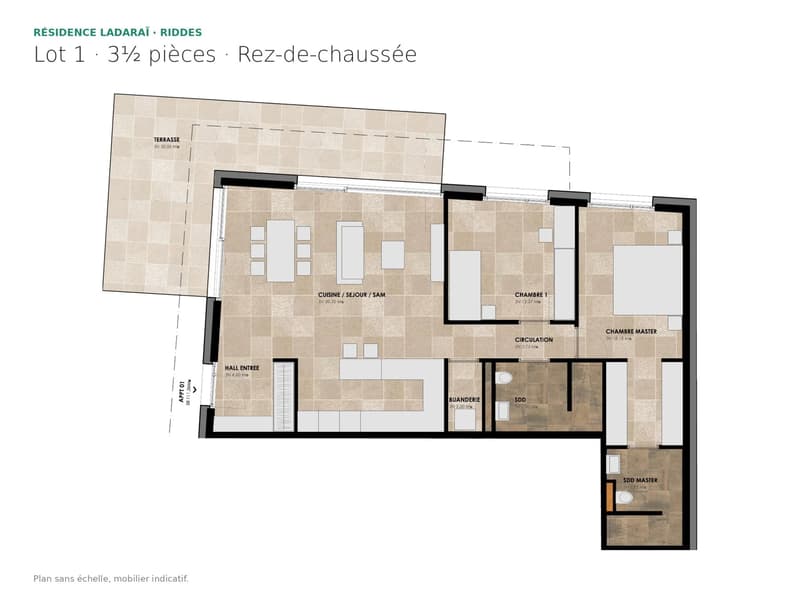 RÉSIDENCE LADARAÏ à Riddes, superbe 3.5 pièces neuf au rez-de-chaussée avec terrasse de 30 m² ! (6)