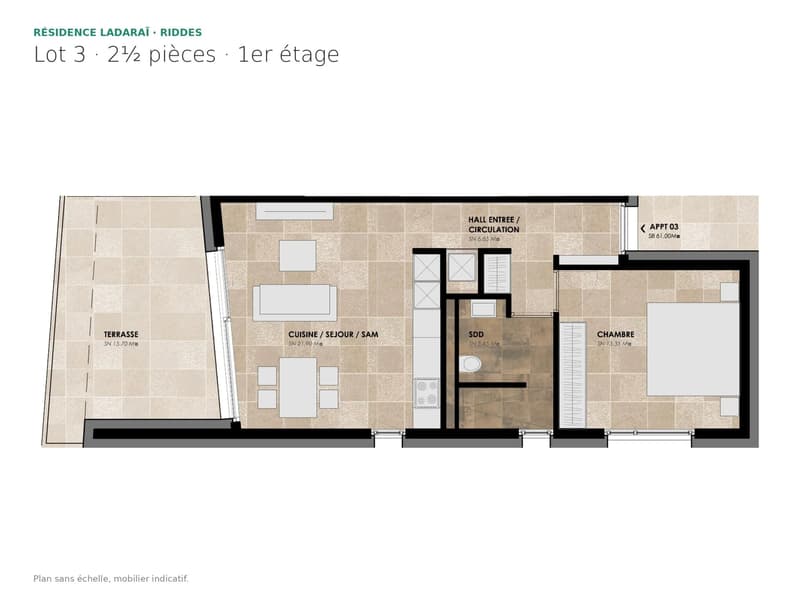 RÉSIDENCE LADARAÏ, votre nouveau 2.5 pièces à Riddes avec terrasse de 16 m² (5)