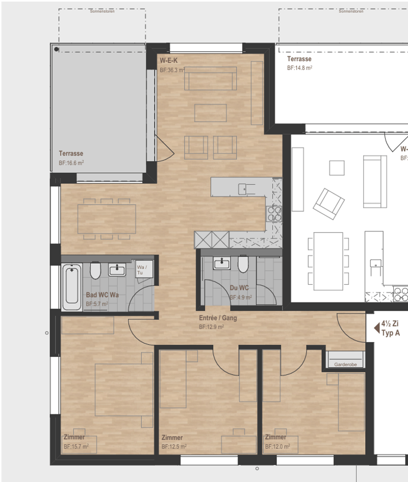 Helle und familienfreundliche 4.5-Zimmer-Wohnung mit Balkon in Menziken (8)