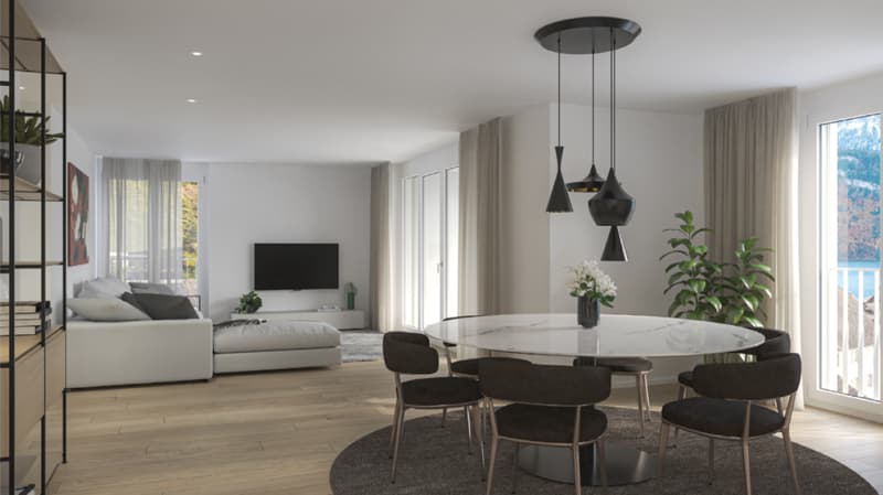 Helle, neue luxuriöse 2½ Zimmer Wohnung (H2) EG mit grossem Sitzplatz (12)