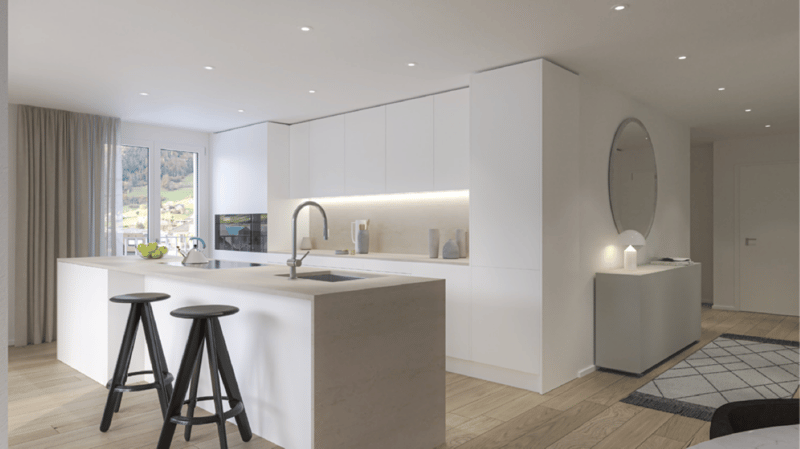 Helle, neue luxuriöse 3½ Zimmer Wohnung (E7) im DG mit grossem Balkon (12)