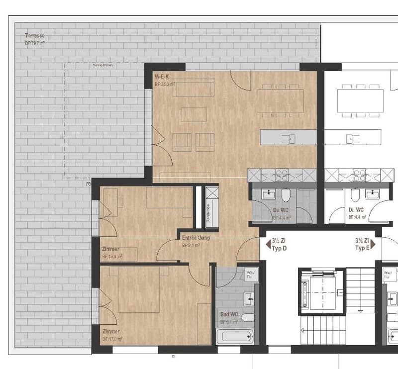 Charmante 3.5-Zimmer-Dachwohnung in Menziken – modern, ruhig und sonnig (11)