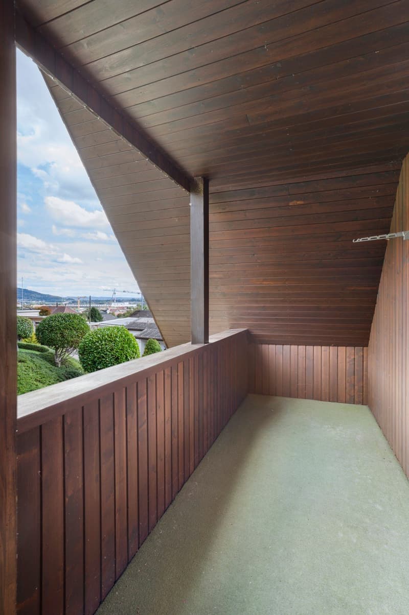 wooden floor, railings, view, ceiling