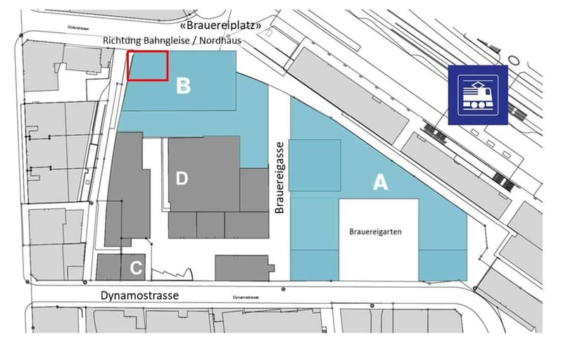 Lage innerhalb Areal_Büro Baufeld B_1.OG