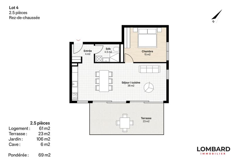 ***RÉSERVÉ*** Appartement neuf de 2.5 pièces au rez-de-chaussée (6)
