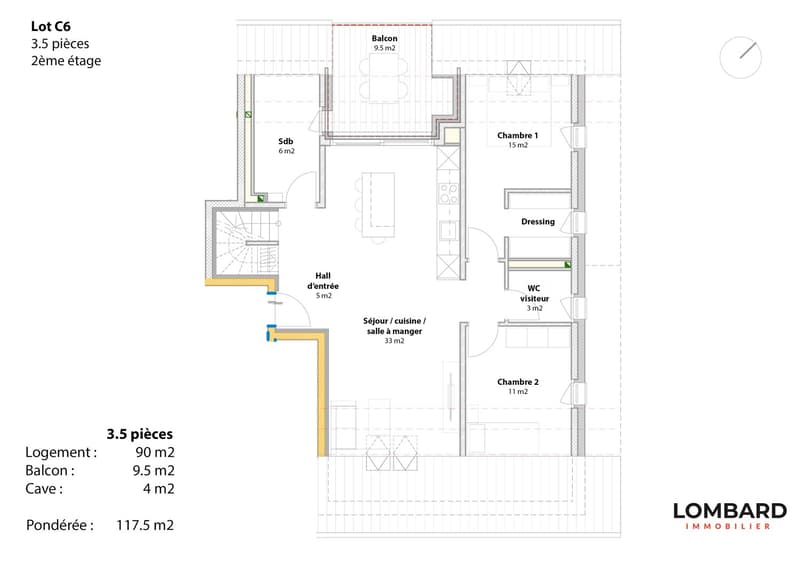 Appartement neuf de 3.5 pièces au 2ème étage (7)