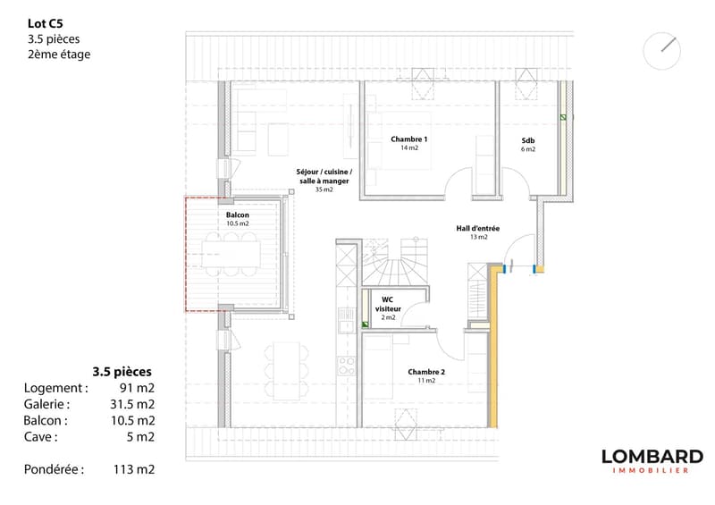 Appartement neuf de 3.5 pièces au 2ème étage (12)
